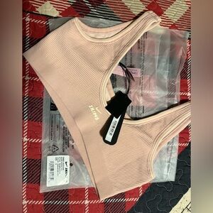 SKIMS Ribbed Blush Sports Bra